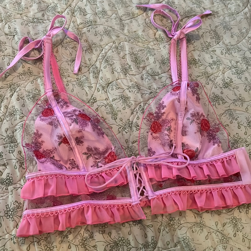 For Love and Lemons rose bloom bra